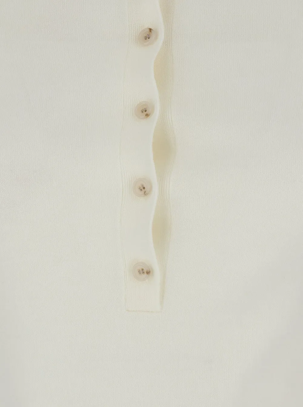 Allude Sweater With Collar And Button Detail