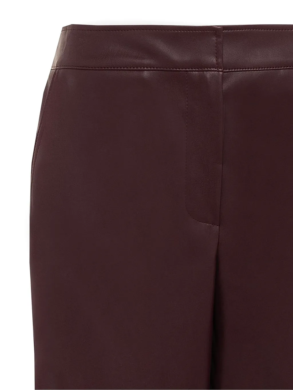 Alpha Studio Faux Leather Straight-Leg Pants