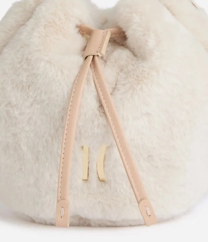 Alviero Martini Faux Fur Drawstring Shoulder Bag