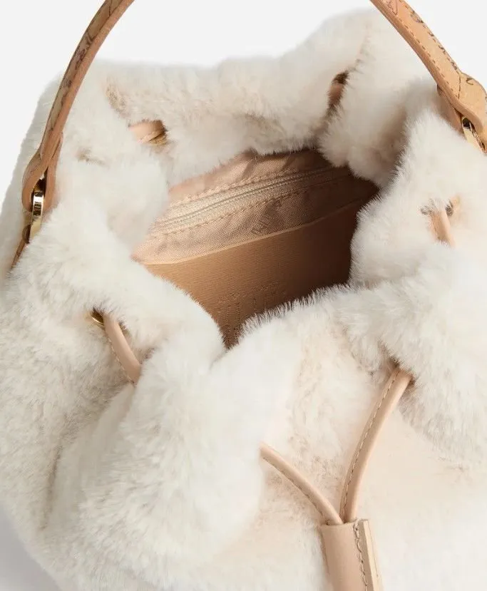 Alviero Martini Faux Fur Drawstring Shoulder Bag