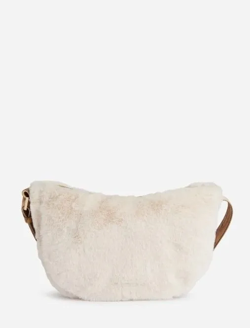 Alviero Martini Curved Faux Fur Shoulder Bag