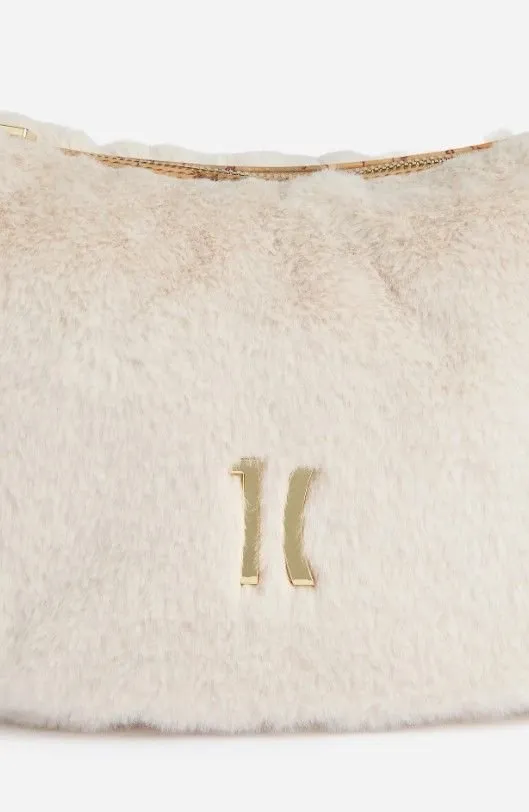 Alviero Martini Curved Faux Fur Shoulder Bag