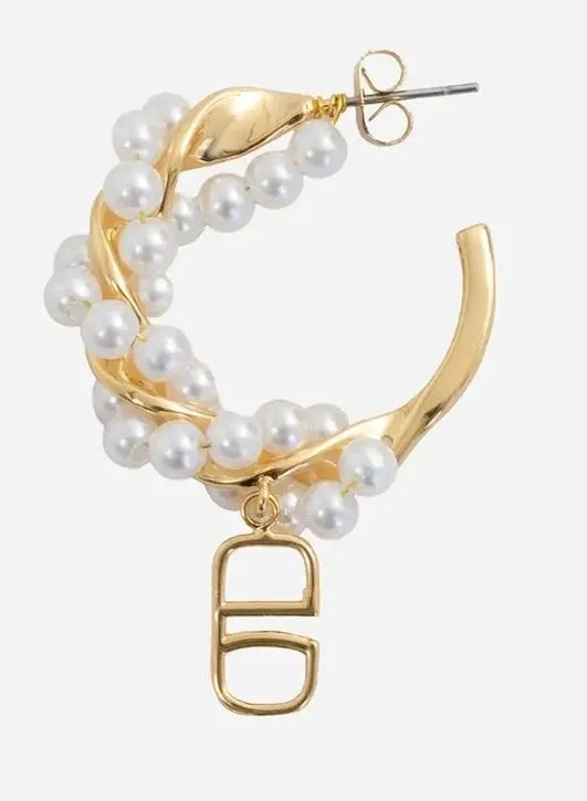 Alviero Martini Bijoux Beaded Hoop Earrings