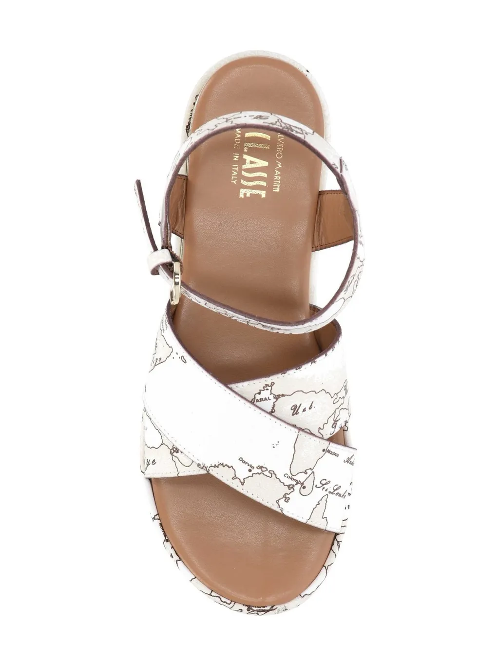Alviero Martini Map Print Platform Sandals