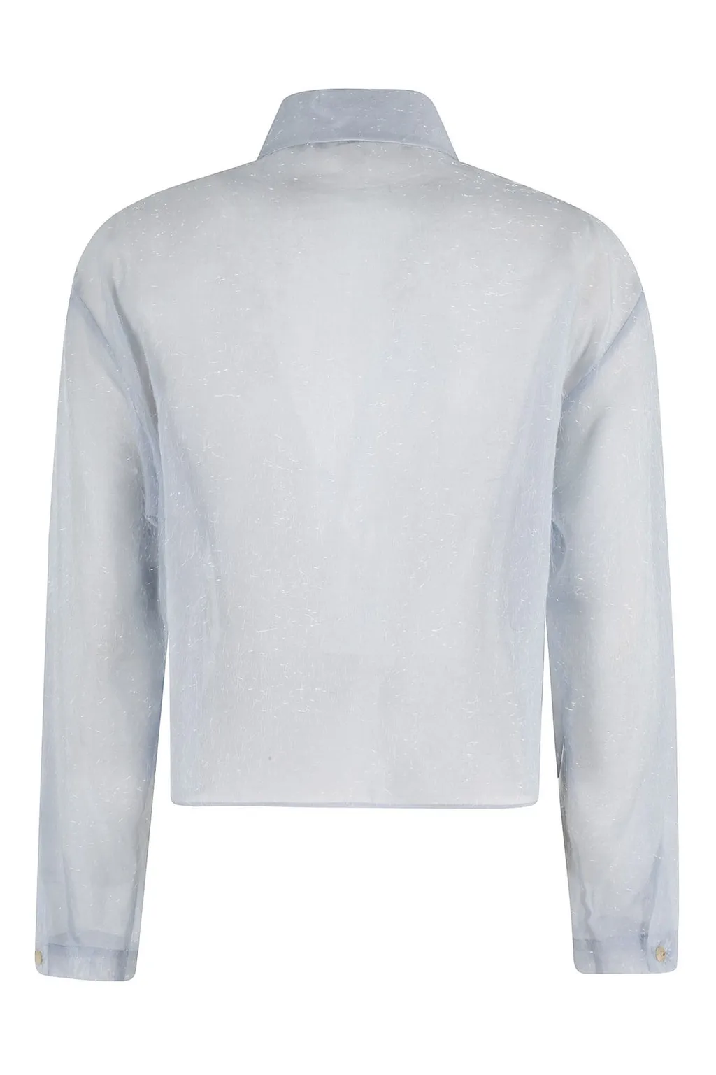 Alysi Glitter-Detail Long Sleevd Cropped Shirt