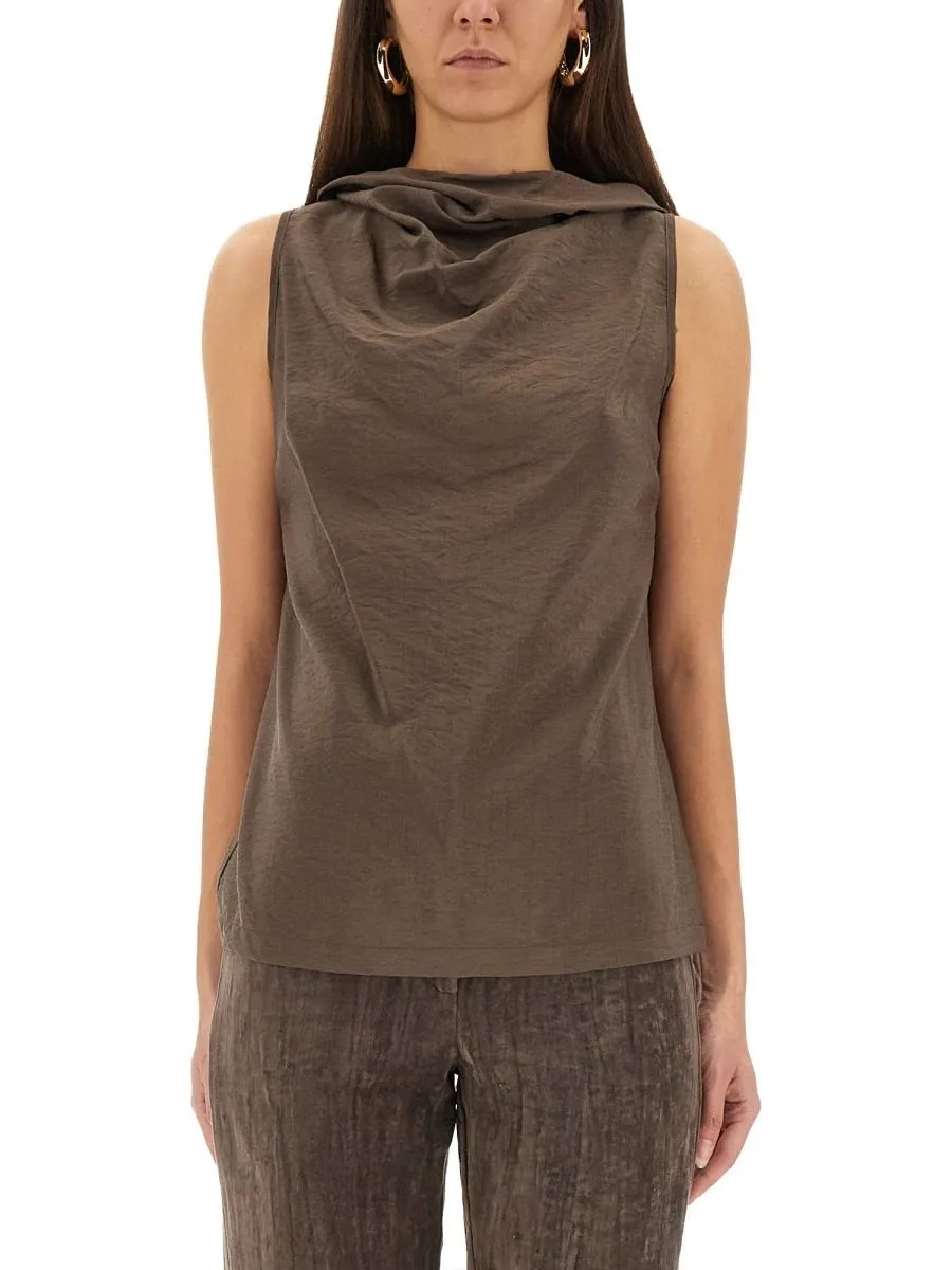 Alysi Hooded Sleeveless Top
