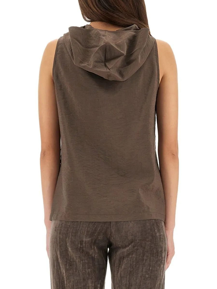 Alysi Hooded Sleeveless Top