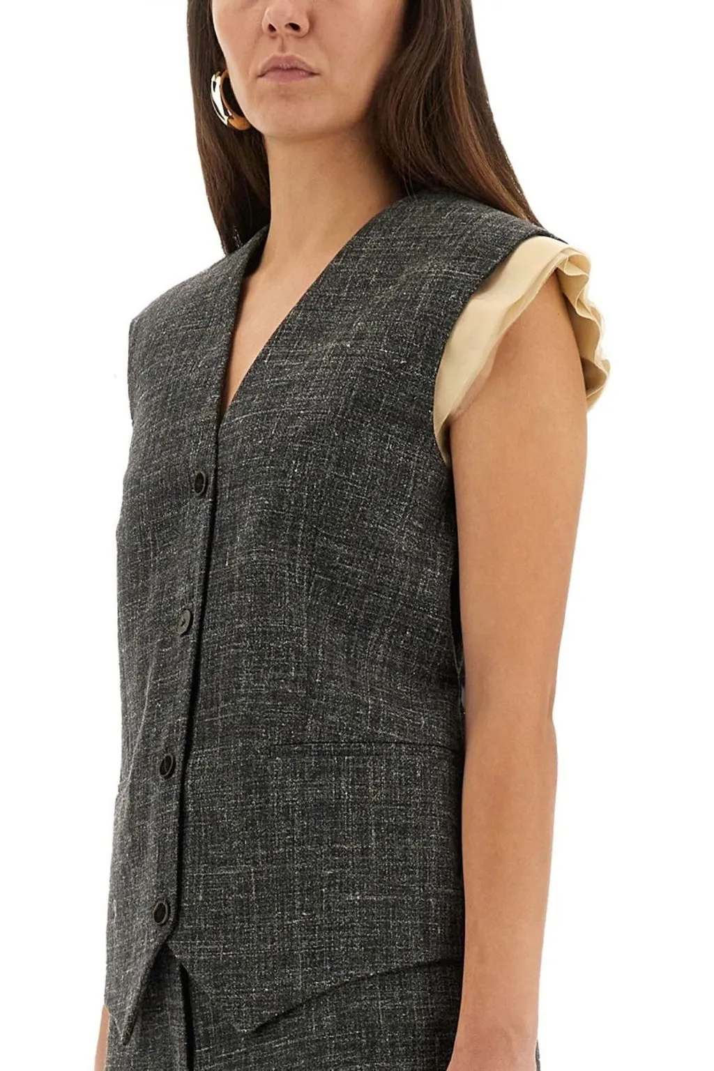 Alysi V-Neck Buttoned Vest