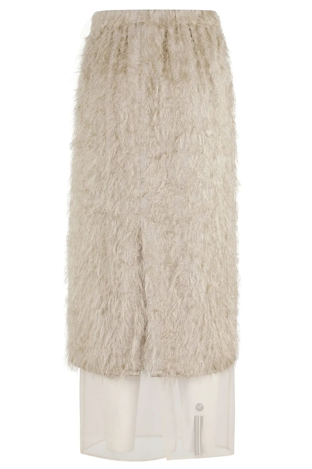 Alysi Elasticated-Waistband Layered Fringed Midi Skirt