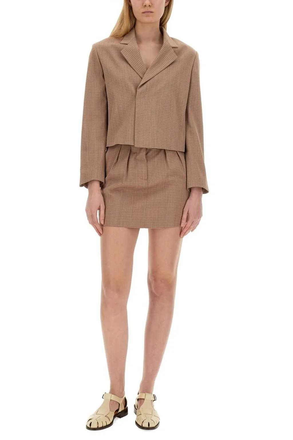 Alysi Cropped Check Jacket