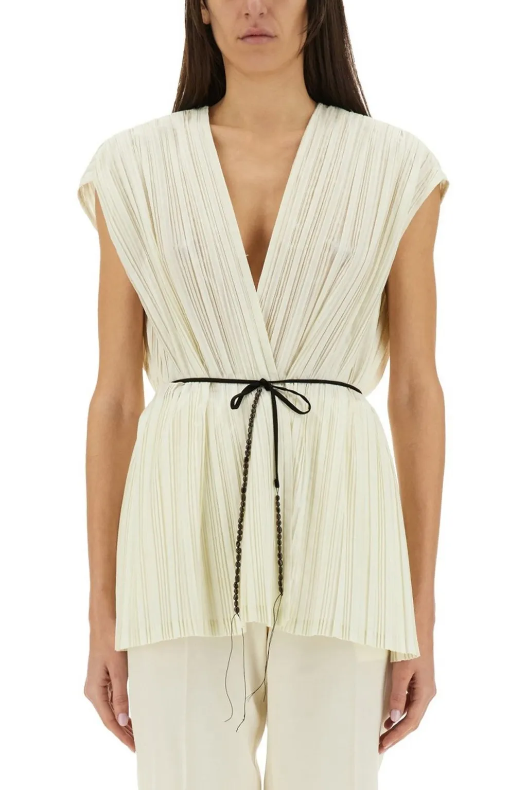 Alysi Pleated Wrap Style Jacket