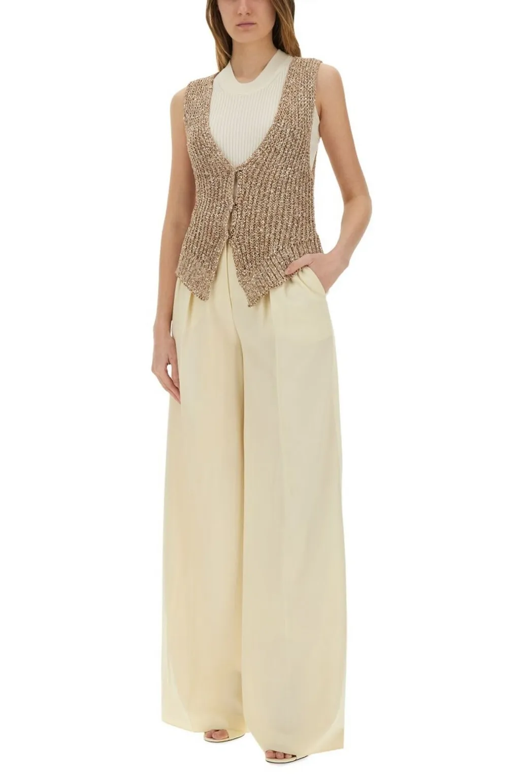 Alysi Sequin-Embellished Knitted Vest