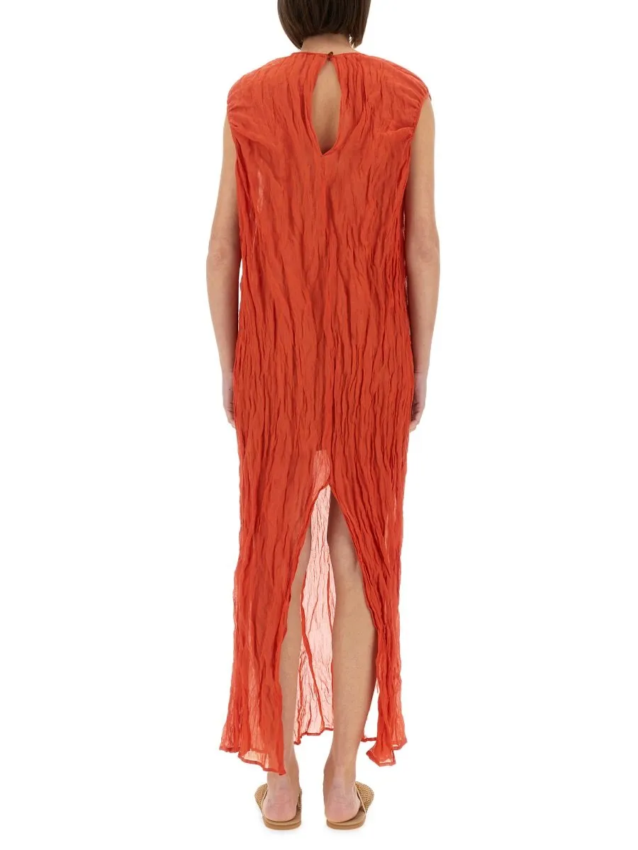 Alysi Metallic Gauze Longuette Dress