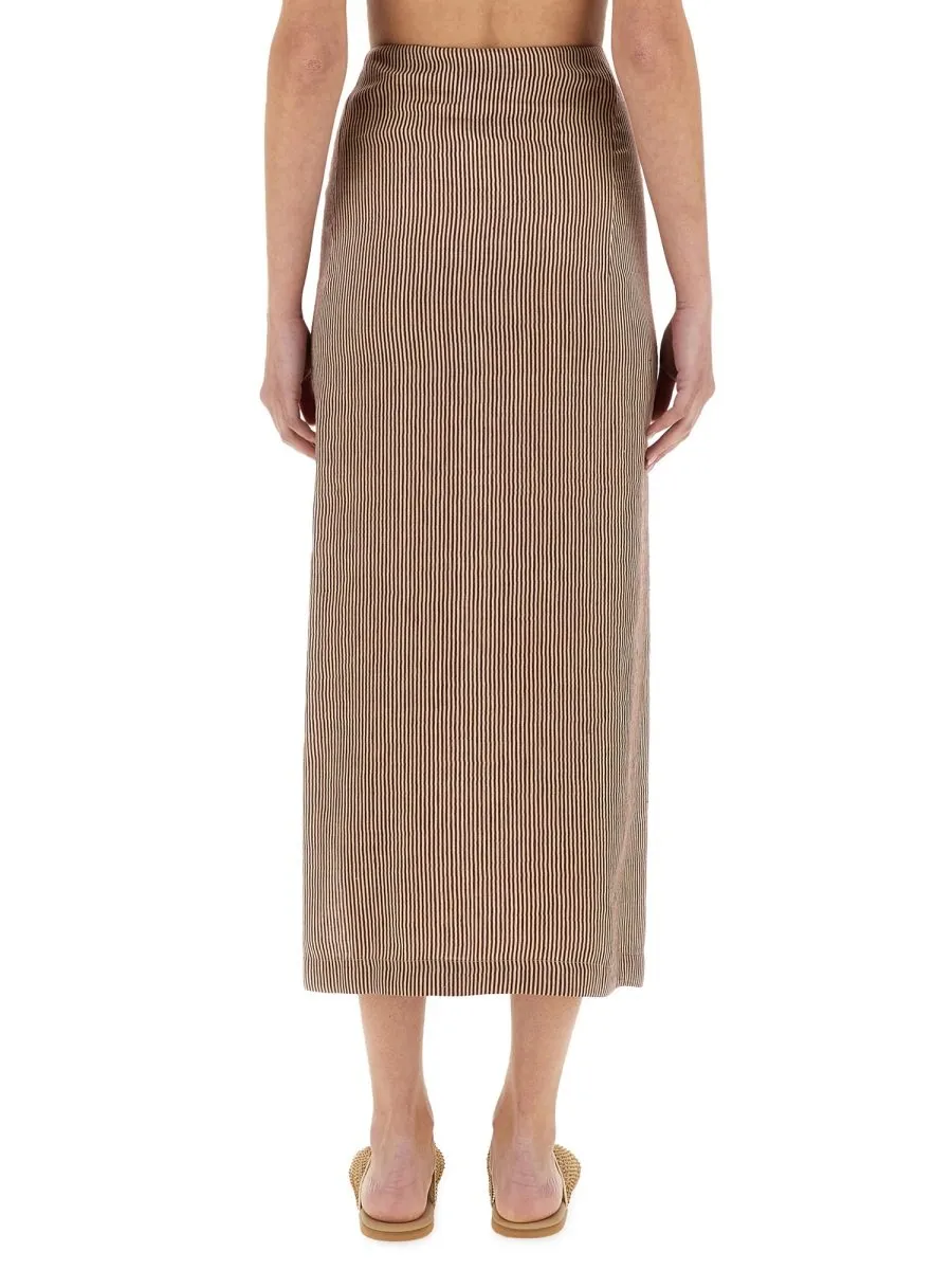 Alysi Micro Striped Longuette Skirt