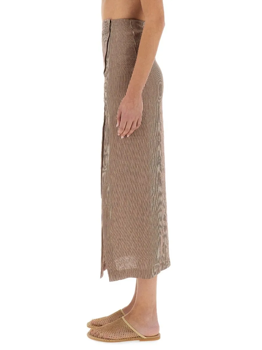 Alysi Micro Striped Longuette Skirt