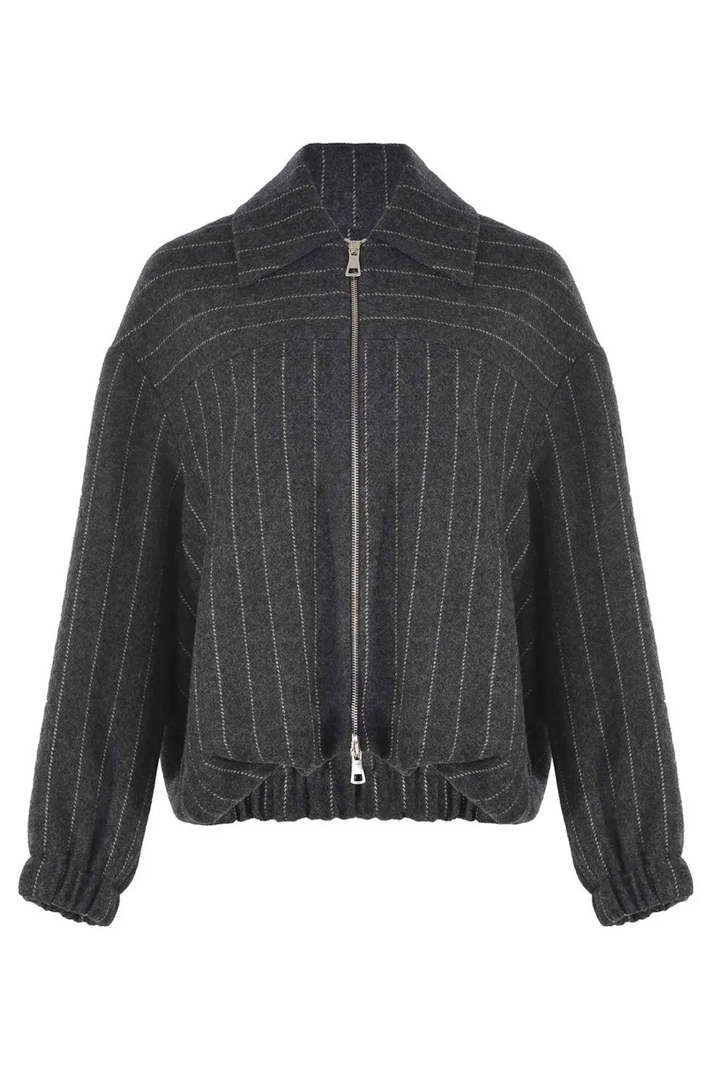 Alysi Striped Zip-Up Jacket