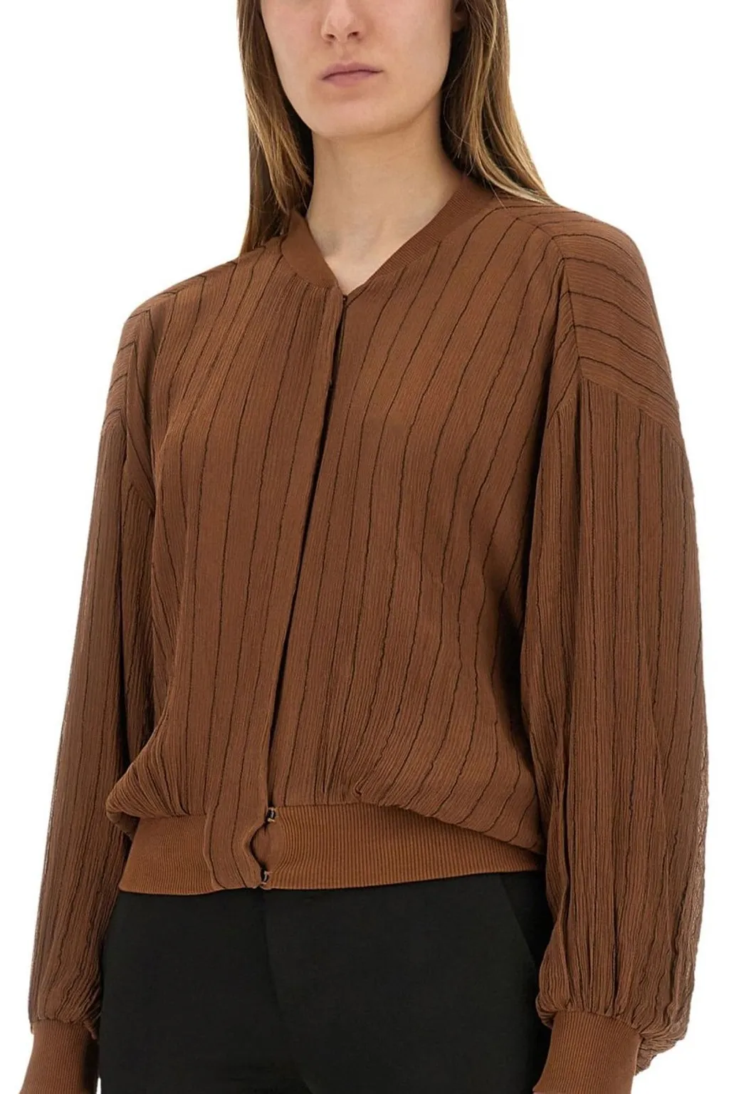 Alysi Stitched Striped Bomber Jacket