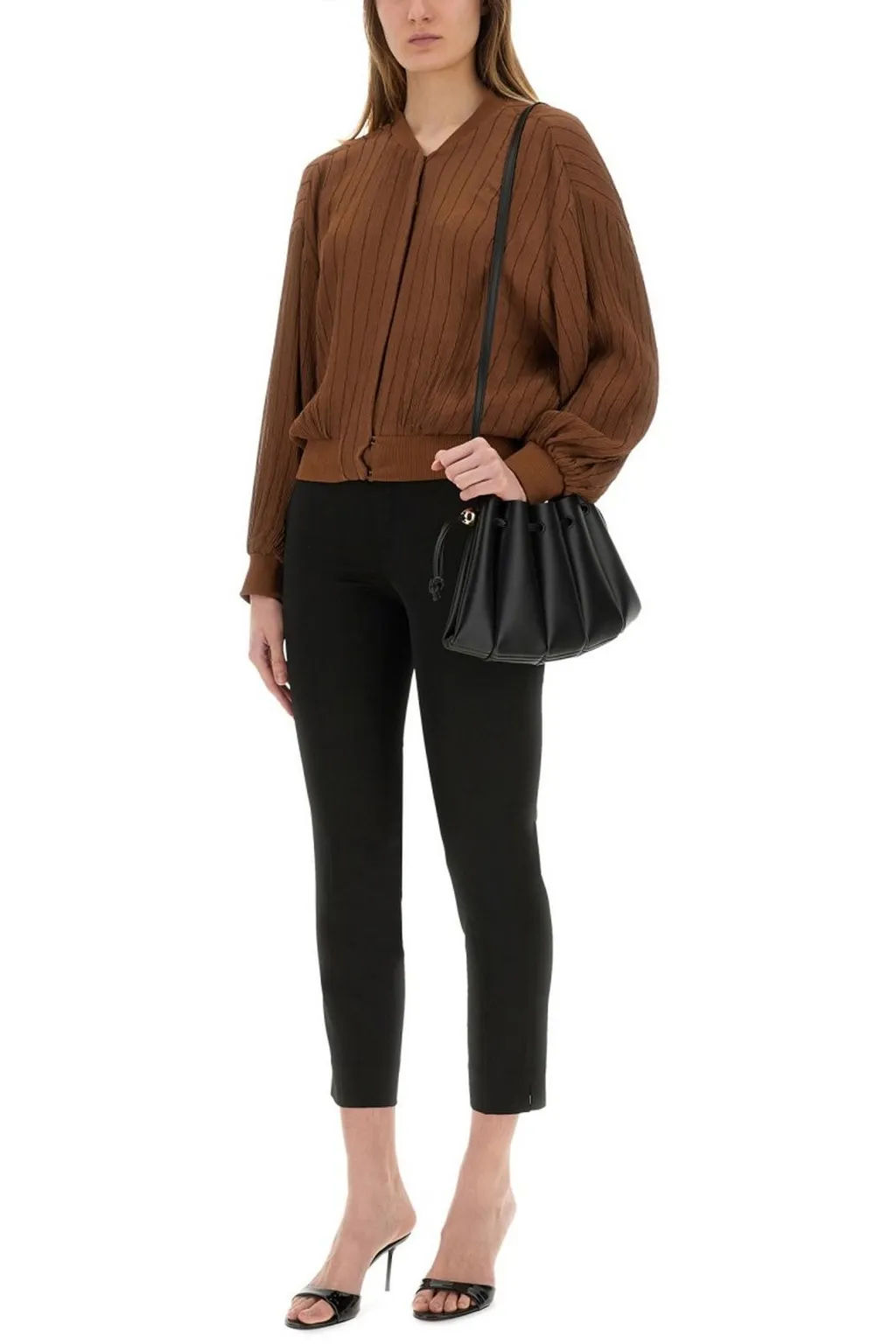 Alysi Stitched Striped Bomber Jacket