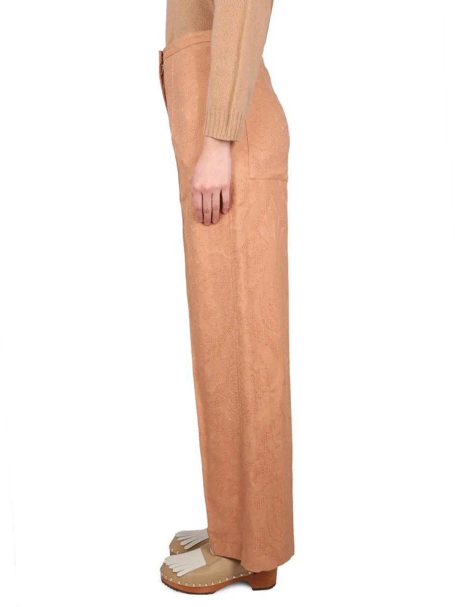 Alysi Ajoure High-Waisted Wide-Leg Trousers