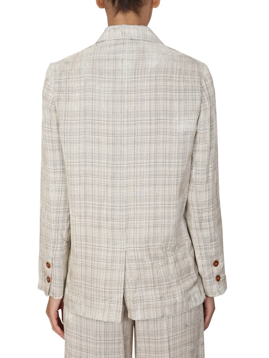 Alysi Double-Breasted Checked Blazer