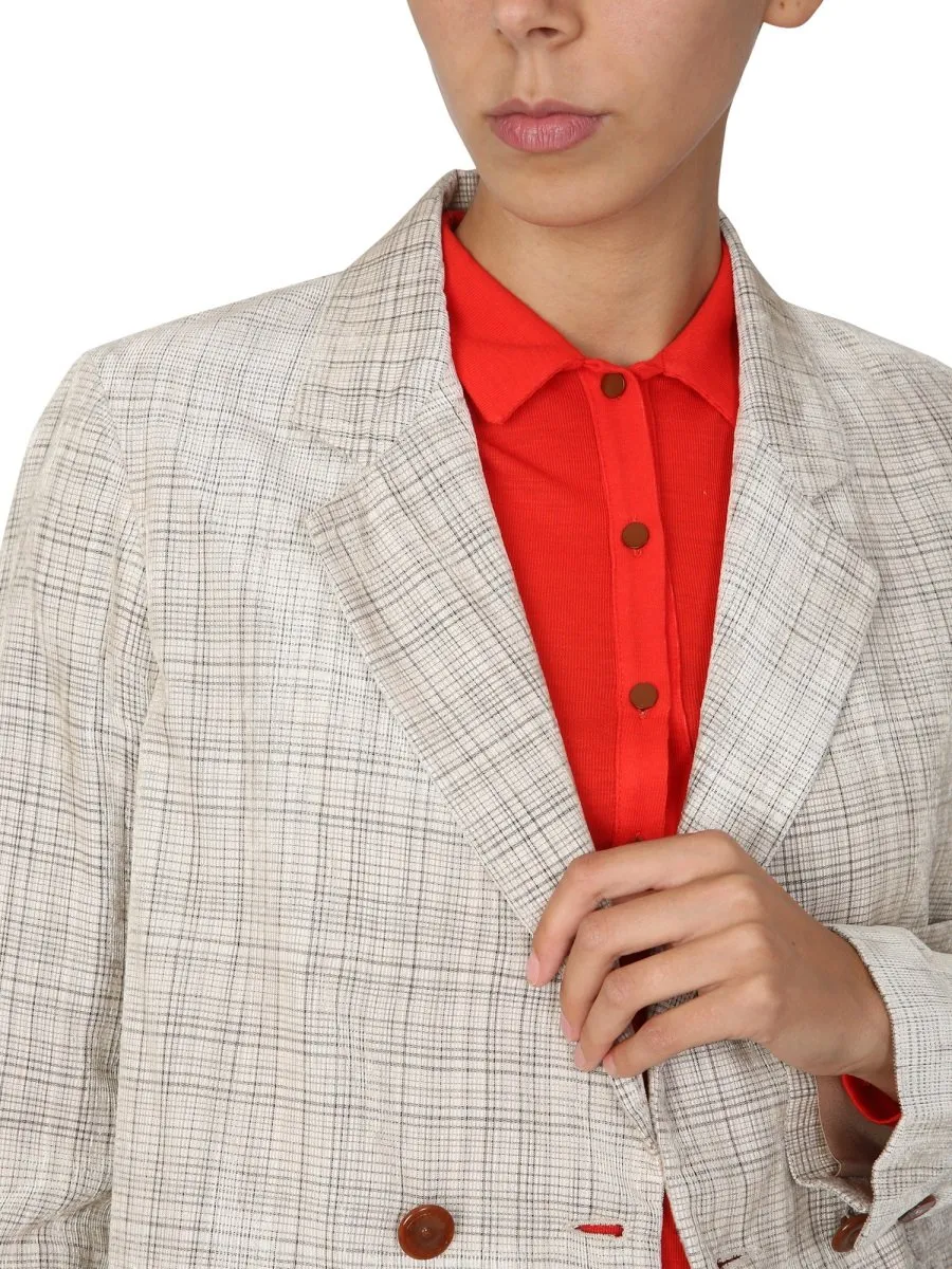 Alysi Double-Breasted Checked Blazer