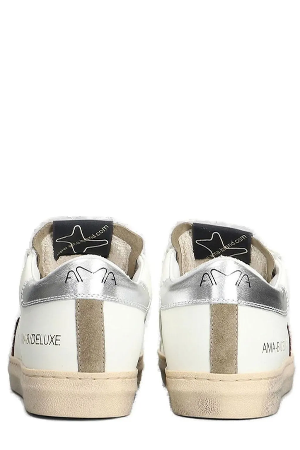 Ama Brand Glitter-Star Lace-Up Sneakers