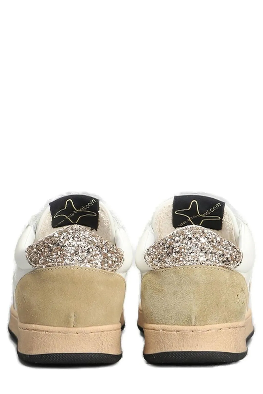 Ama Brand Glitter-Panel Star Lace-Up Sneakers