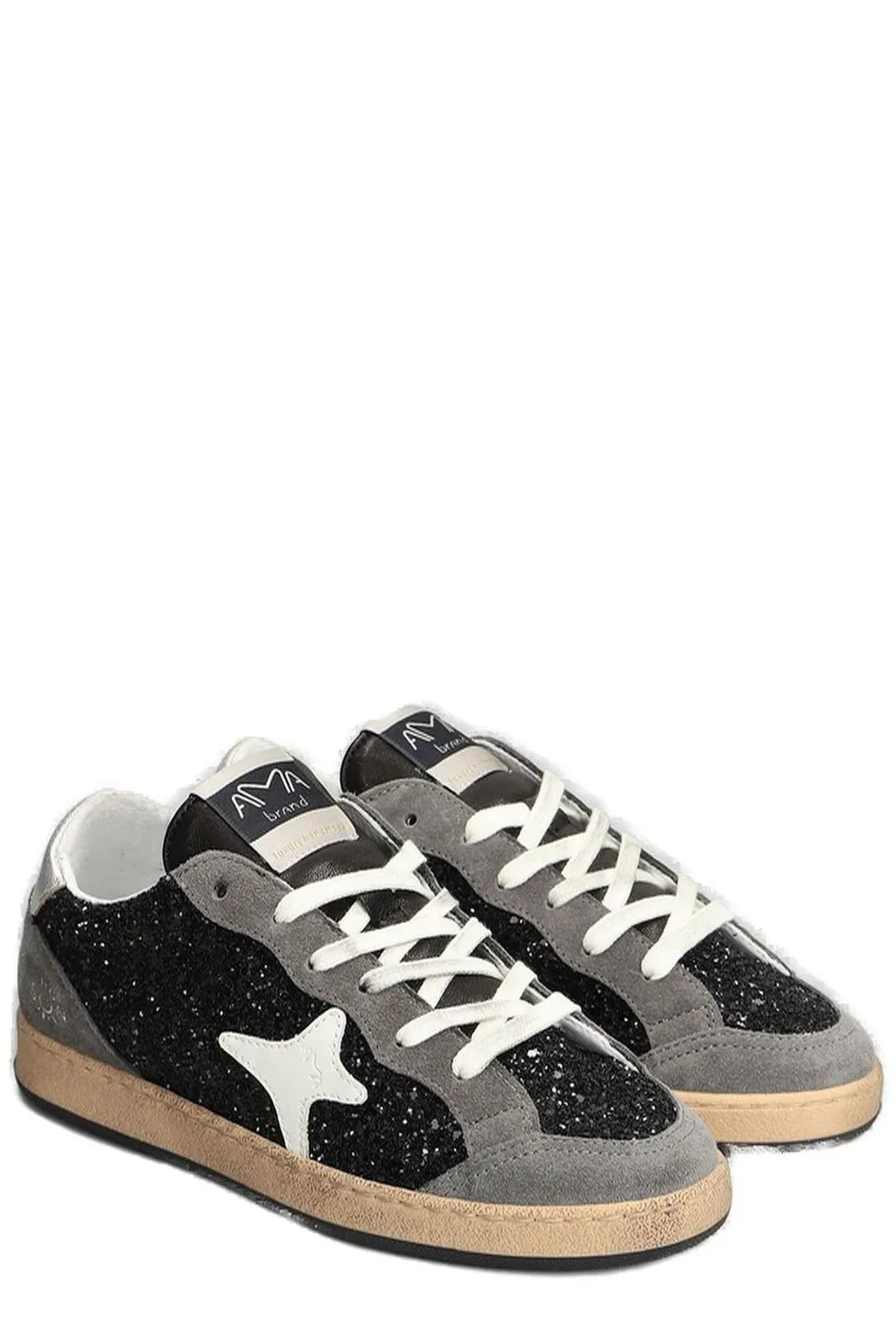 Ama Brand Embellished Lace-Up Sneakers