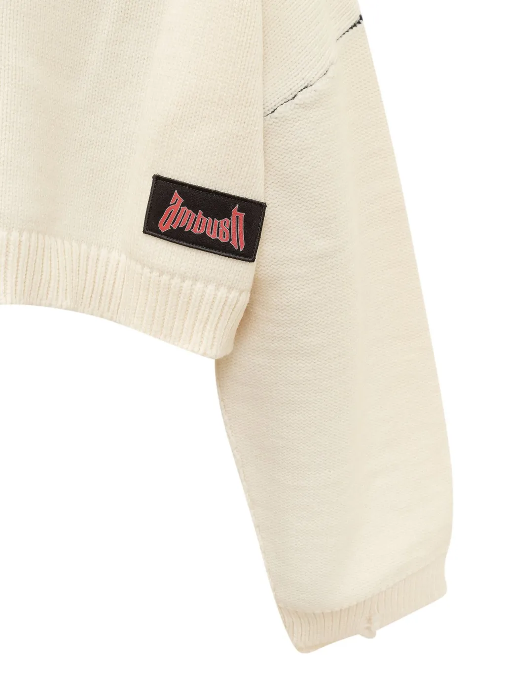 Ambush Logo-Patch Cropped Distressed Jumper