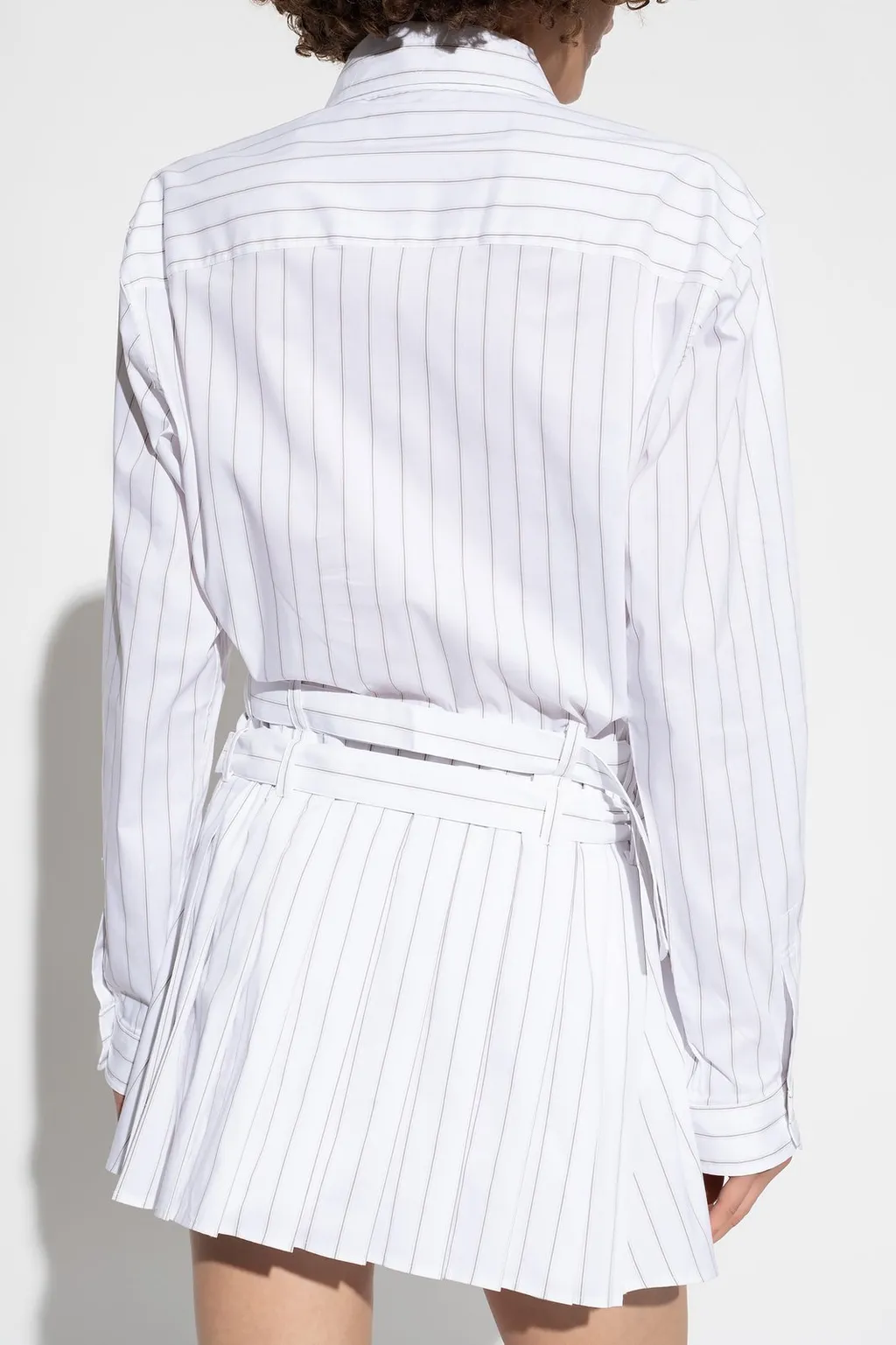 Ambush Striped Belted Mini Shirt Dress