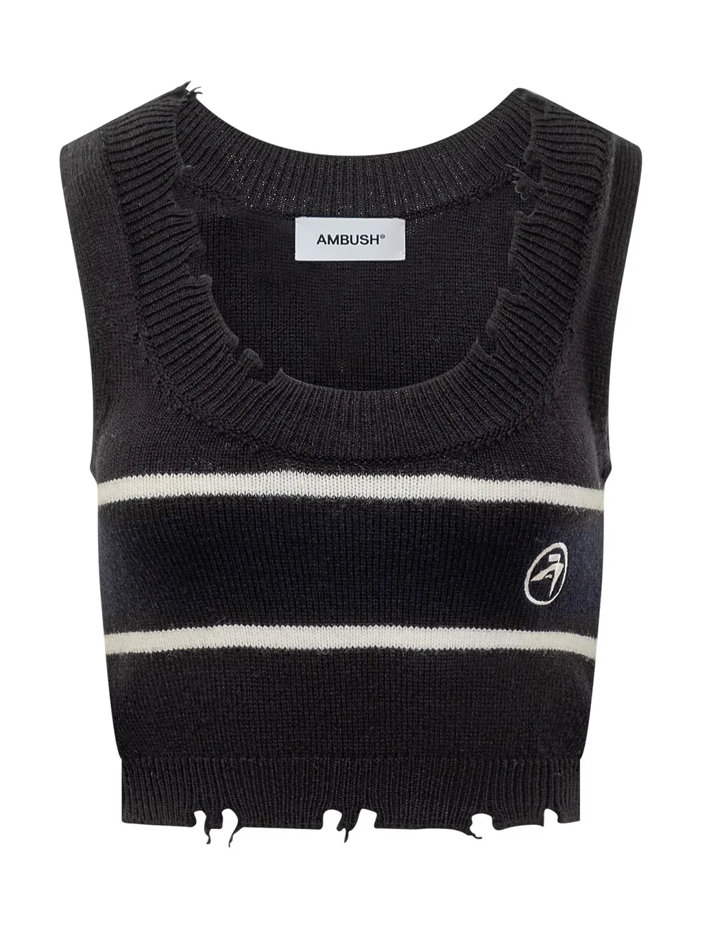Ambush Destroyed Ribbed Crewneck Top