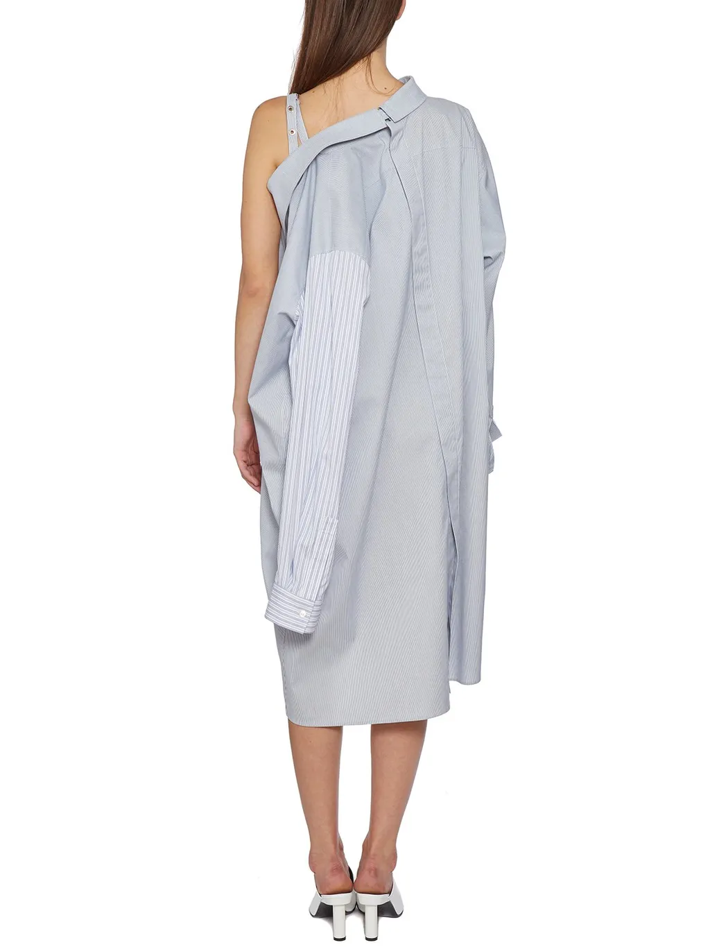 Ambush One-Shoulder Striped Shirt Dress