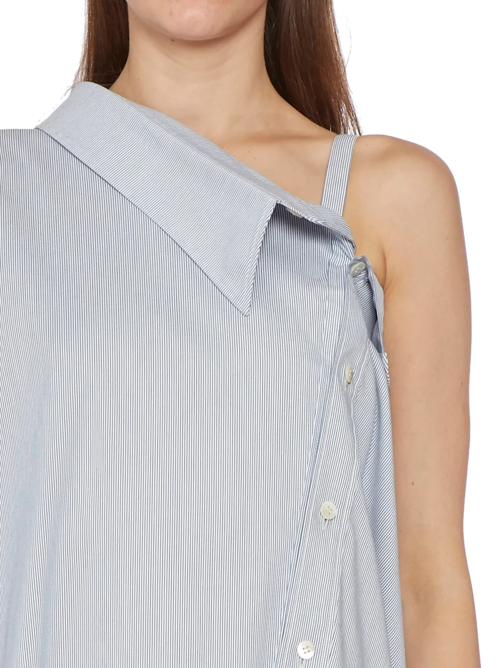 Ambush One-Shoulder Striped Shirt Dress