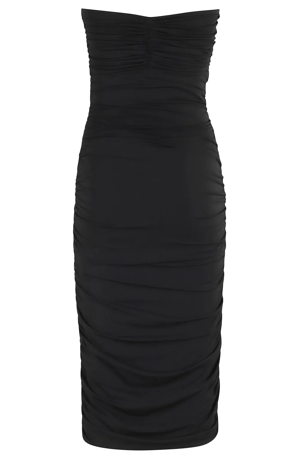 Amen Brooch-Detail Strapless Dress