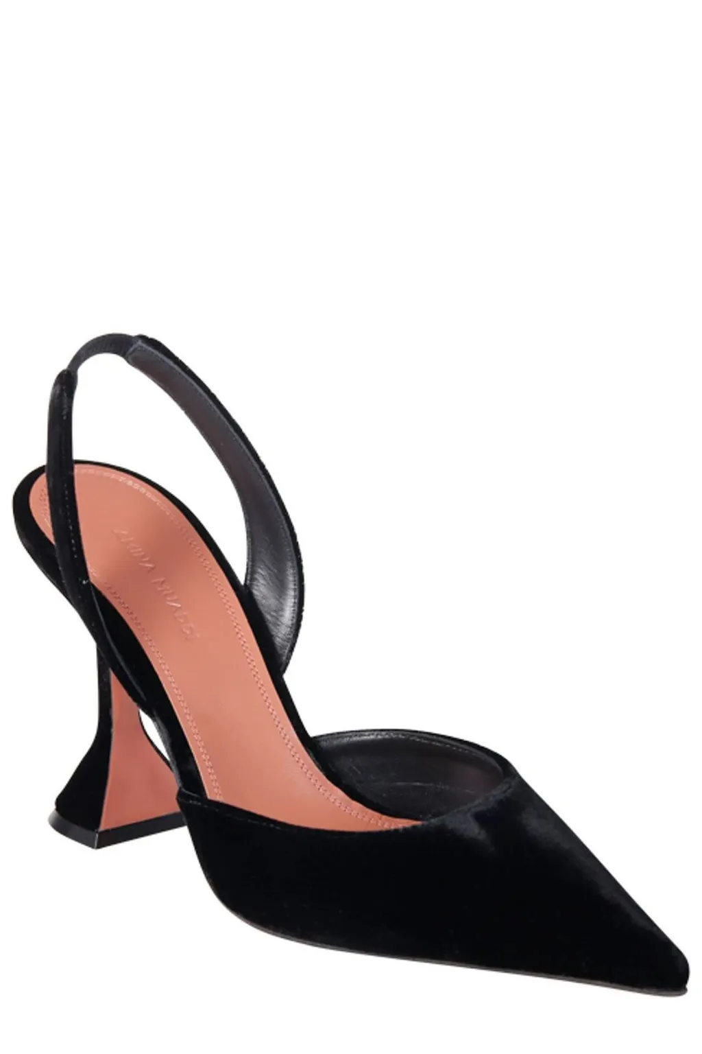 Amina Muaddi Holli Slingback Velvet Pumps