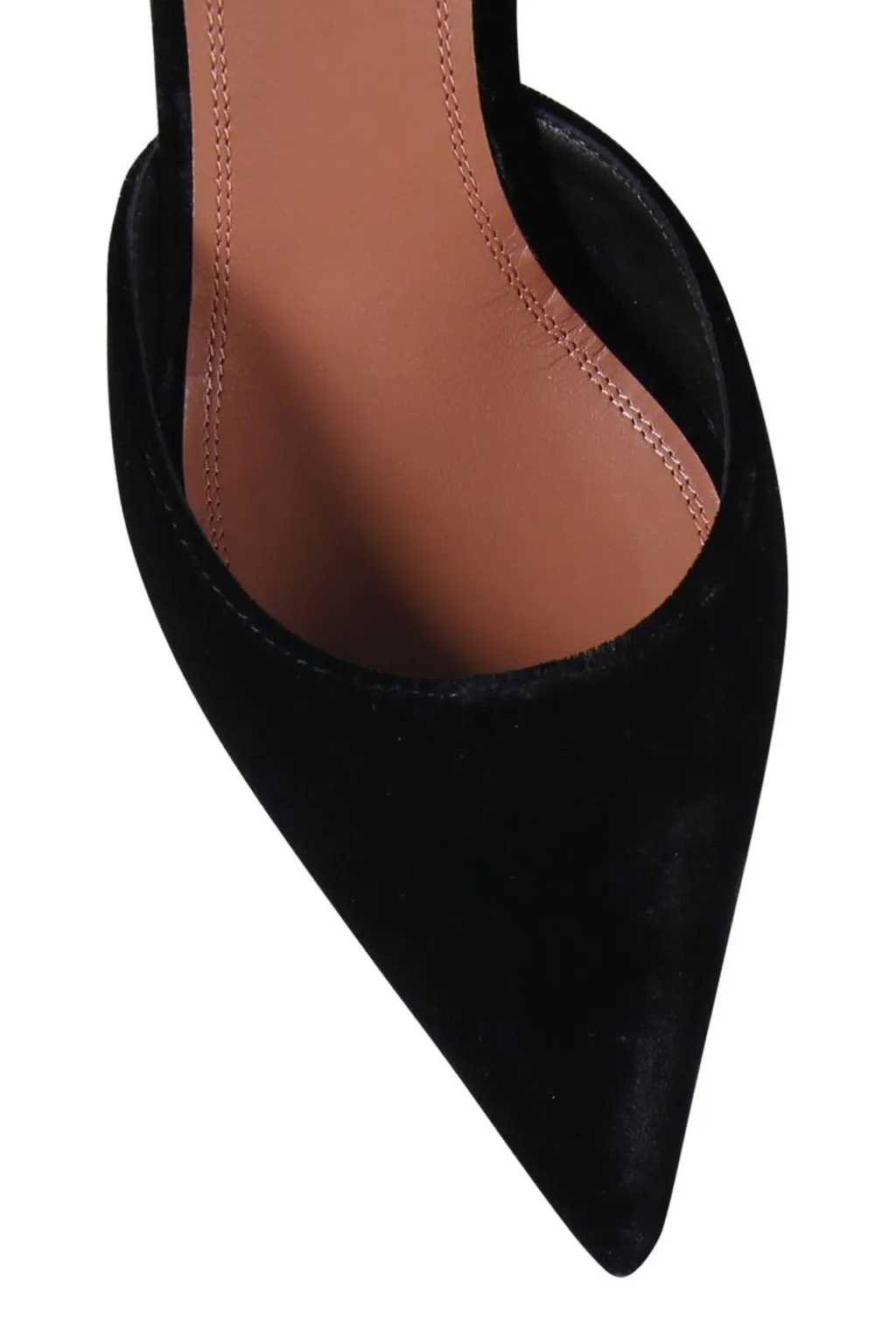 Amina Muaddi Holli Slingback Velvet Pumps