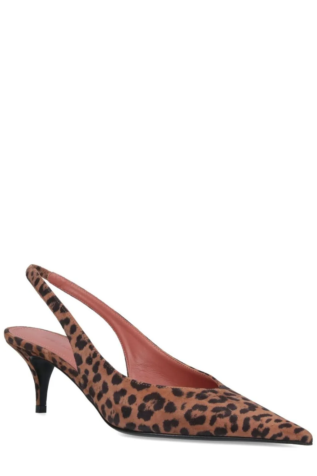 Amina Muaddi Anok Animal-Print Pointed Toe Pumps