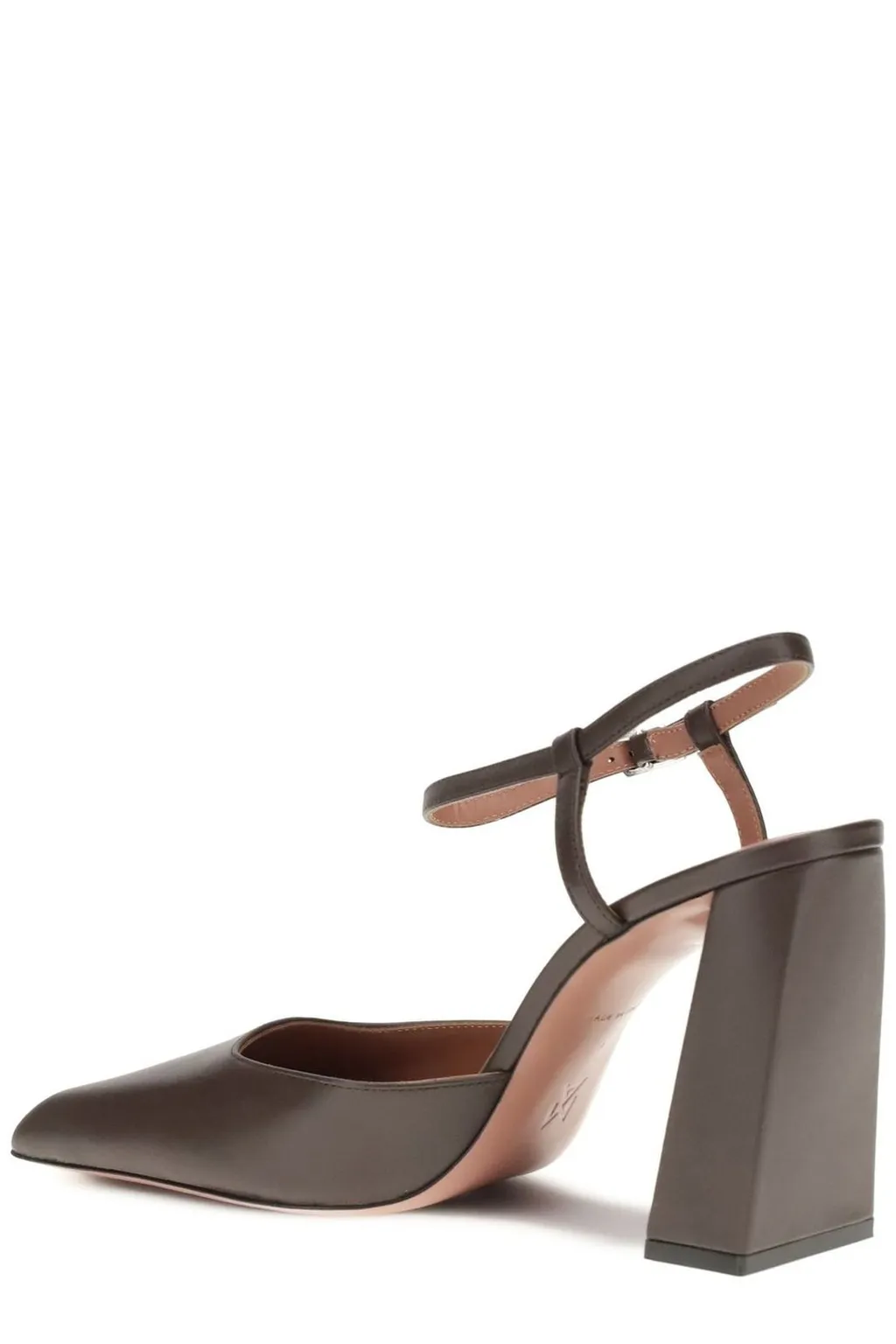 Amina Muaddi Block Heel Strap Pumps