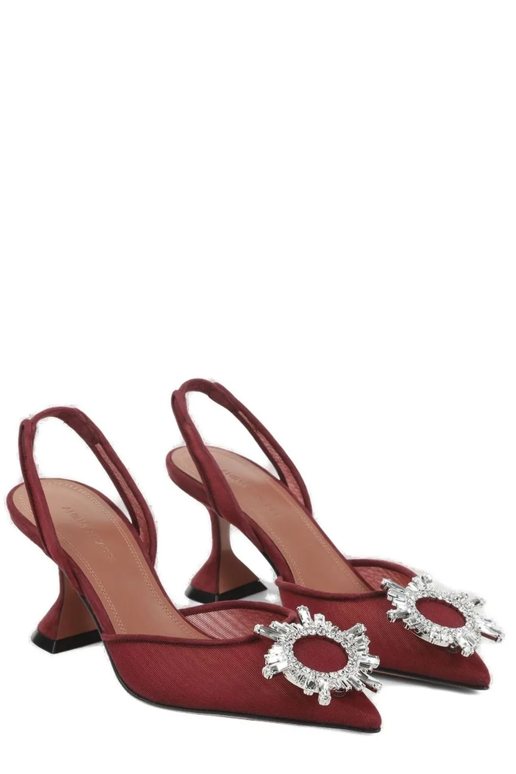 Amina Muaddi Embellished Pointed Toe Pumps