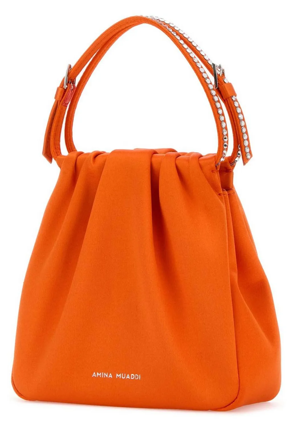 Amina Muaddi Vittoria Embellished Satin Tote Bag