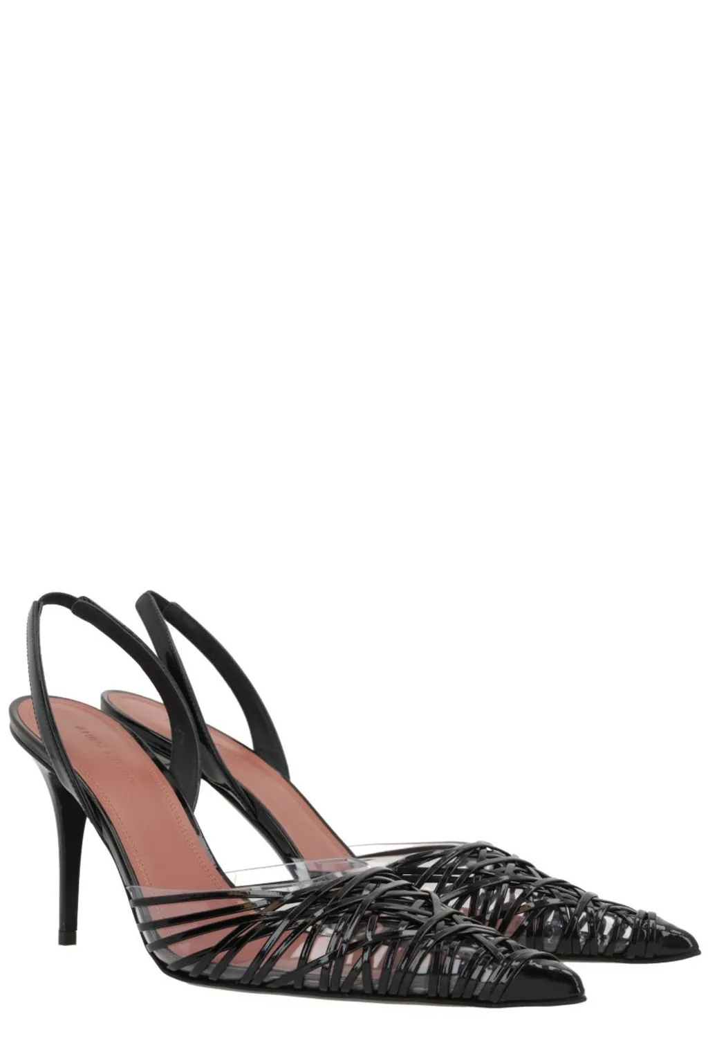 Amina Muaddi Lori Slingback Pointed Toe Pumps