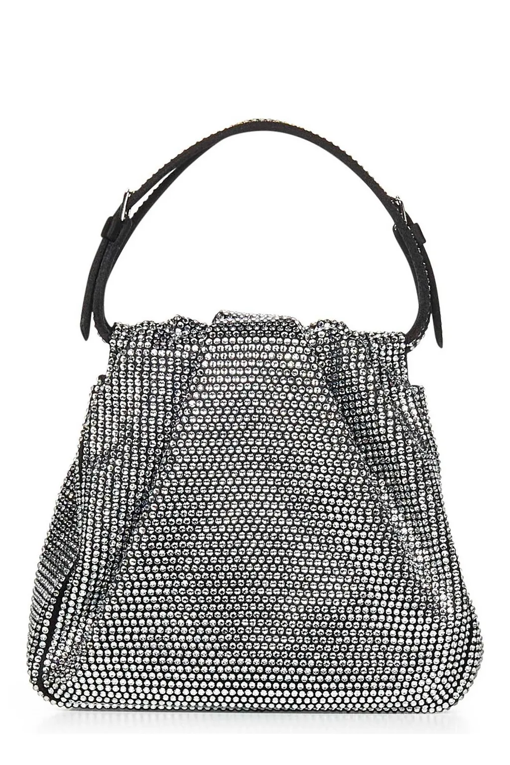 Amina Muaddi Vittoria Full Embellished Satin Tote Bag