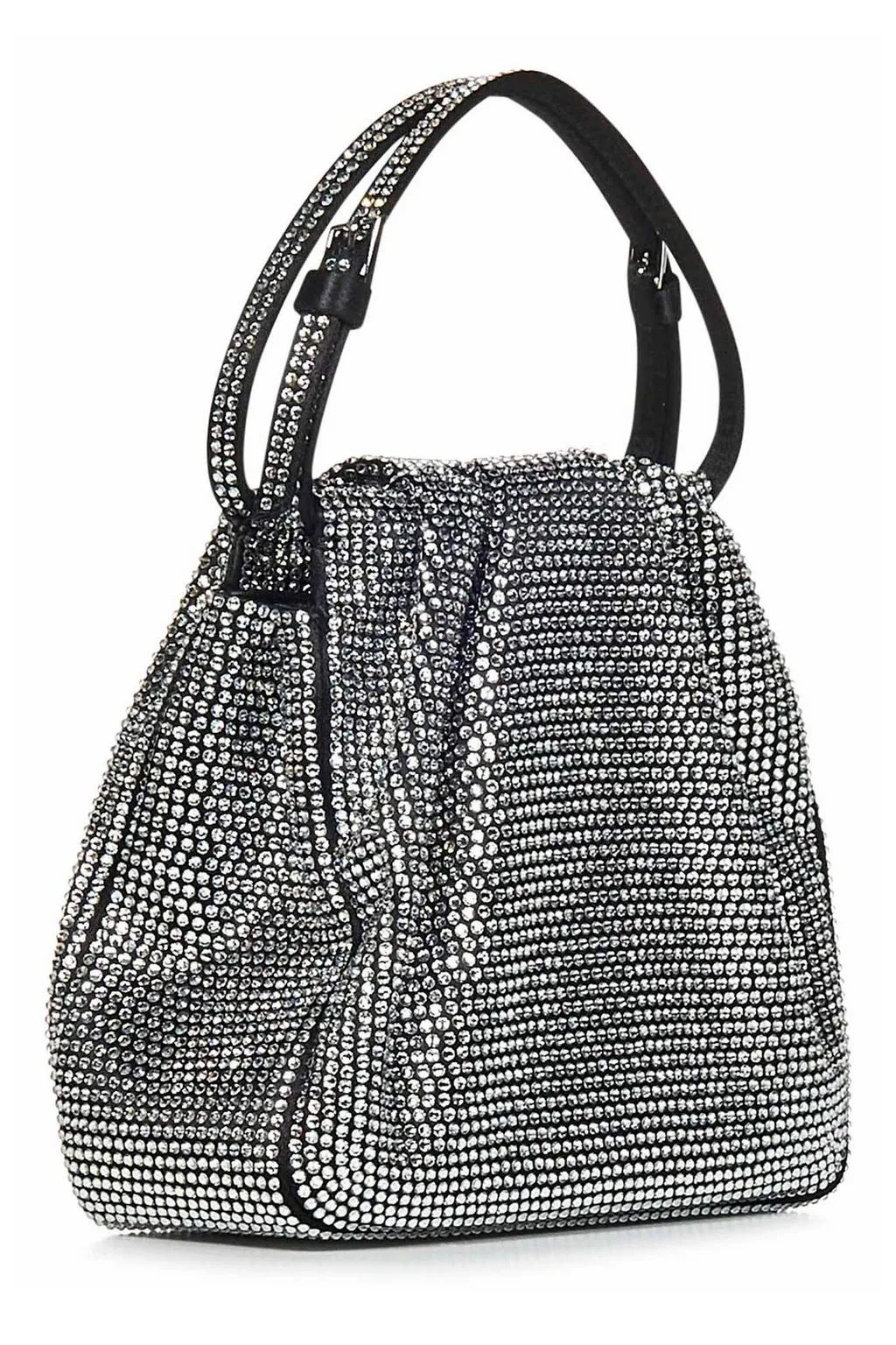 Amina Muaddi Vittoria Full Embellished Satin Tote Bag