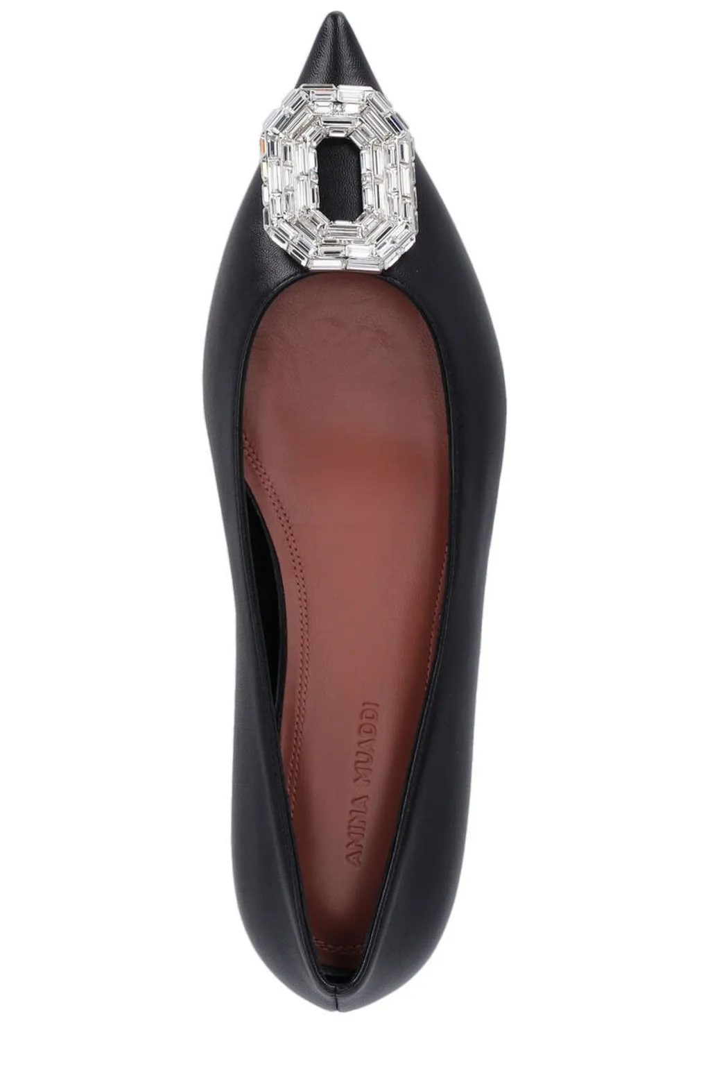Amina Muaddi Camelia Pointed Toe Ballet Flats