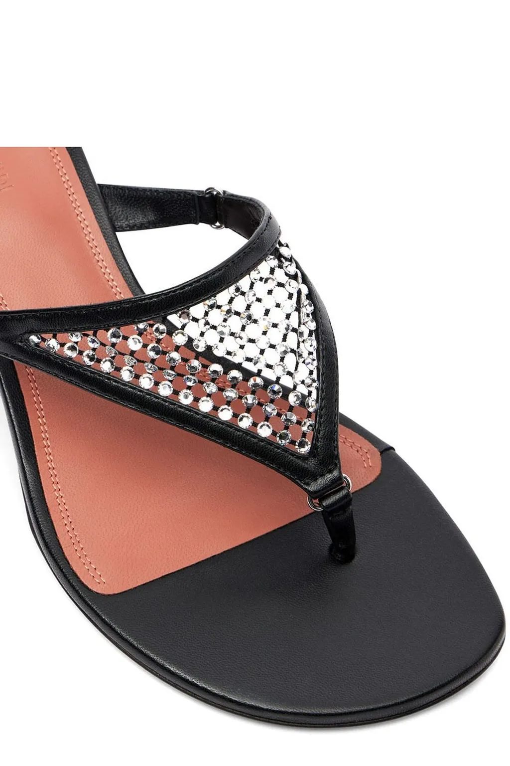 Amina Muaddi Cameron Crystal Net Sandals