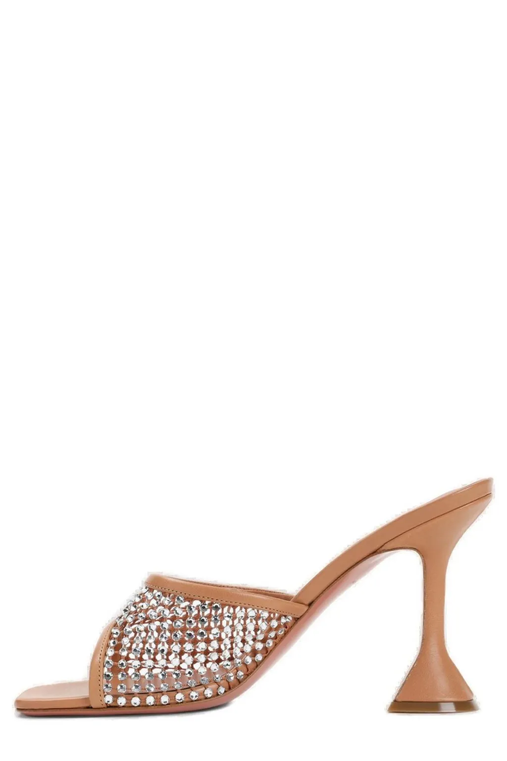 Amina Muaddi Lupita Embellished Net Slippers