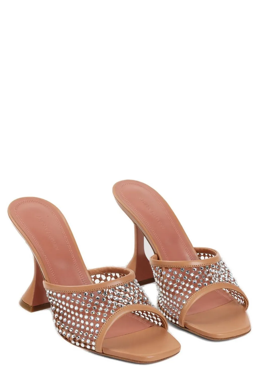 Amina Muaddi Lupita Embellished Net Slippers