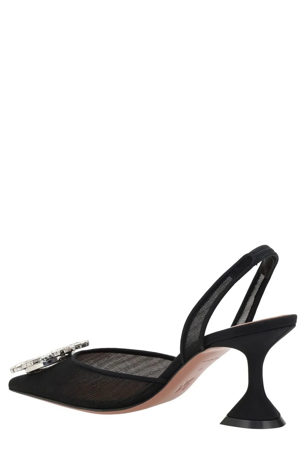 Amina Muaddi Begum Embellished Mesh Slingback Pumps