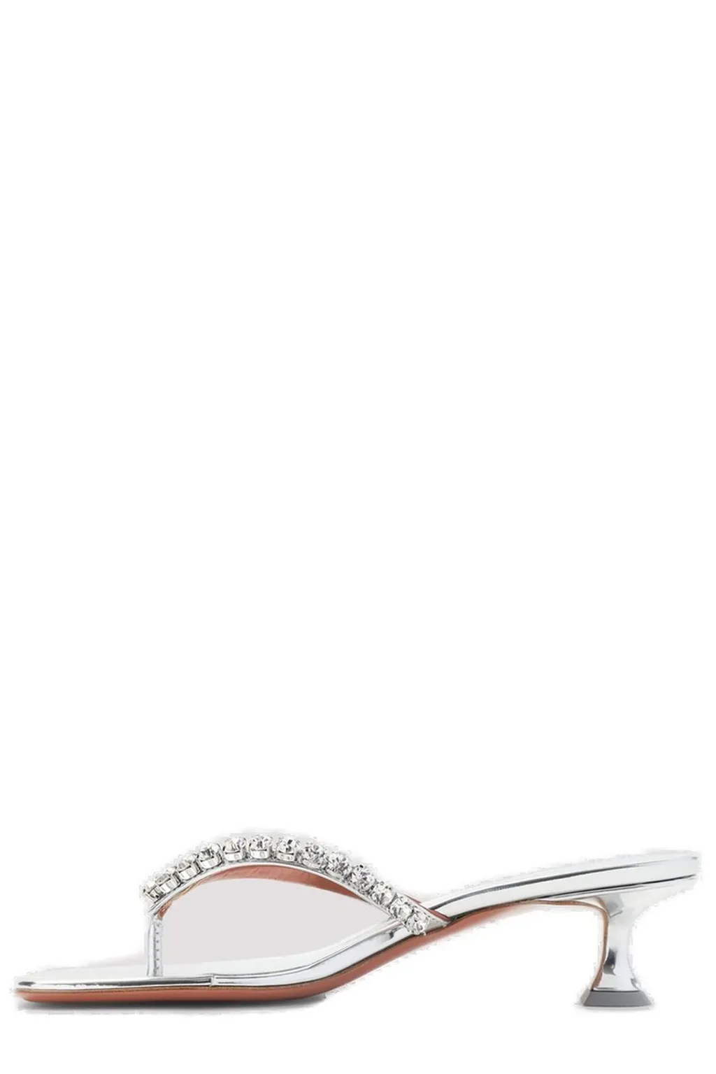 Amina Muaddi Metallic Effect Embellished Slippers