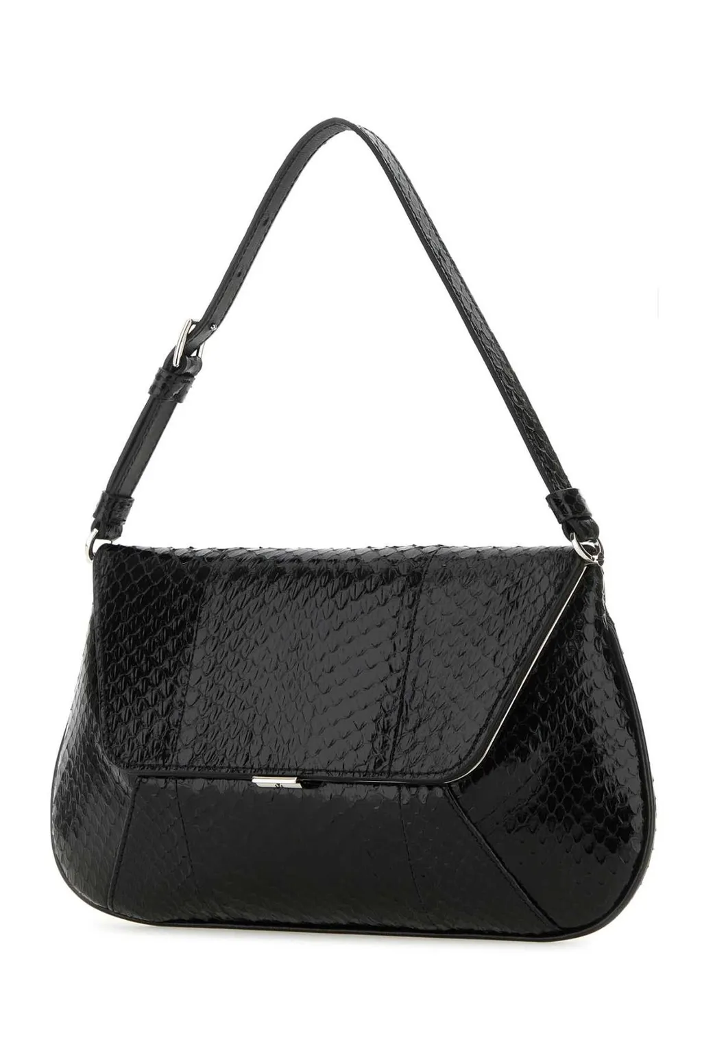 Amina Muaddi Foldover-Top Embossed Tote Bag